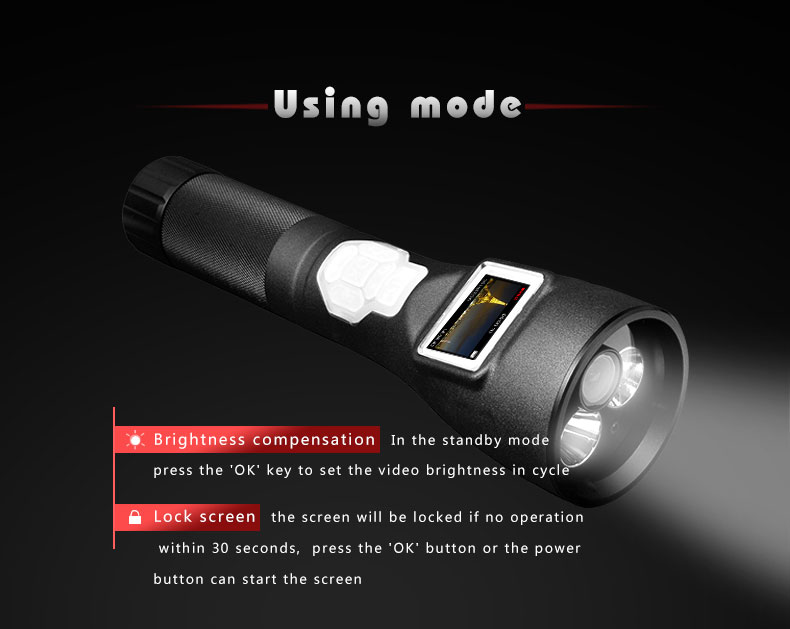 HD video camera led rechargeable police flashlight