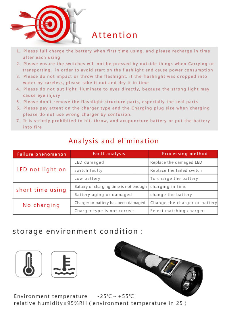 HD video camera led rechargeable police flashlight